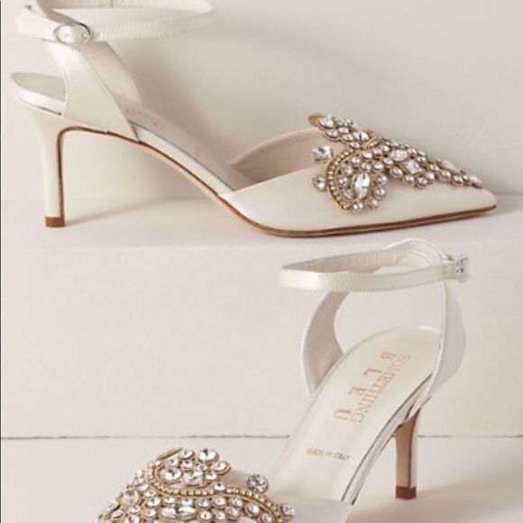 Anthropologie x BHLDN Something Bleu Emmie Heels / size 7 1/2 B - Picture 1 of 8